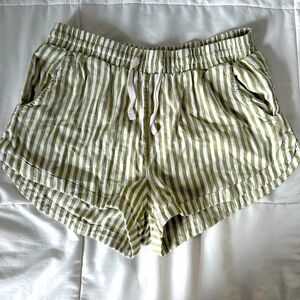 Green and White Billabong Shorts